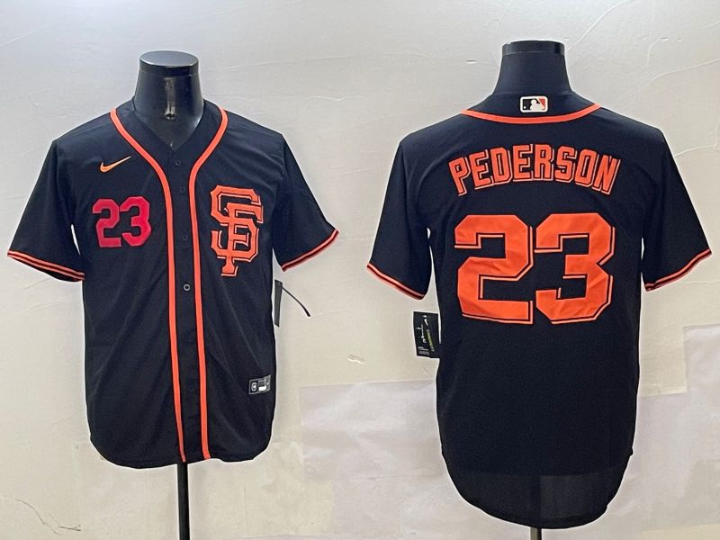 Men San Francisco Giants 23 Pederson Black Game 2025 Nike MLB Jersey style 2